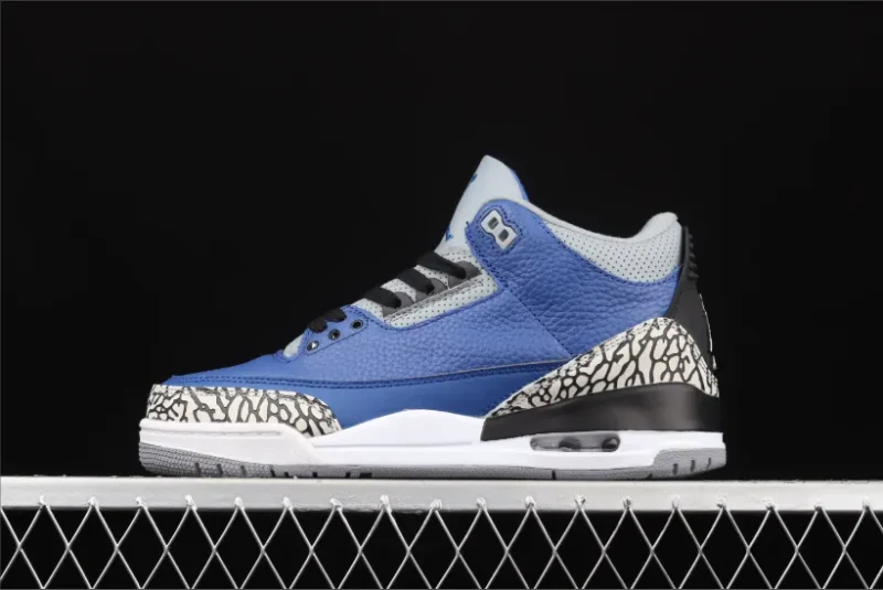 Jordan 3 Retro en azul real y gris hormigón