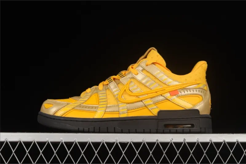 Nike Air Rubber Dunk Off-White en amarillo dorado