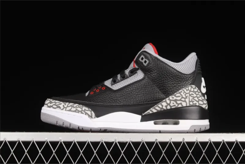 Jordan 3 Retro en negro y gris hormigón (2018)