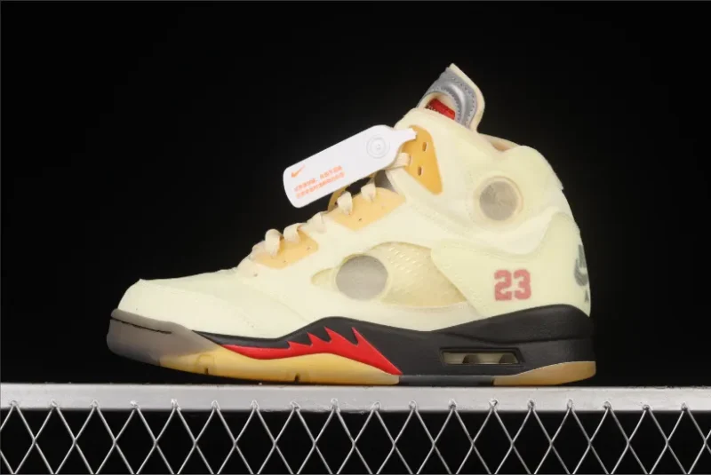 Jordan 5 Retro Off-White en marrón claro verdoso