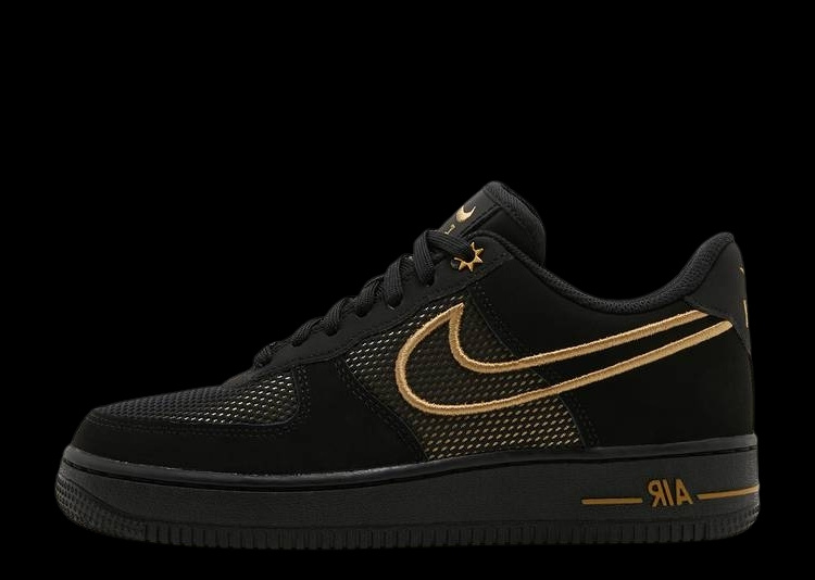 NIKE AIR FORCE 1 BLACK AND GOLD
