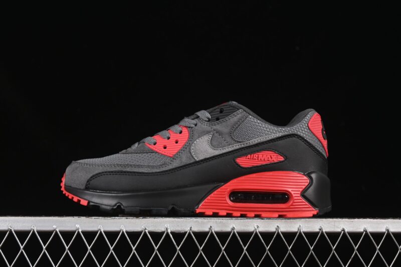 NIKE AIR MAX 90 SMOKE GREY FIRE RED