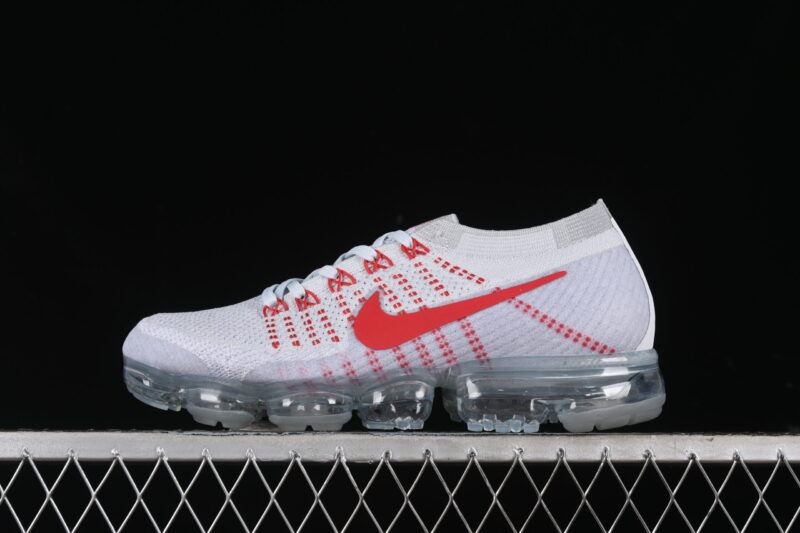 NIKE AIR VAPORMAX 2019 FLYKNT PURE PLATINUM UNIVERSITY RED
