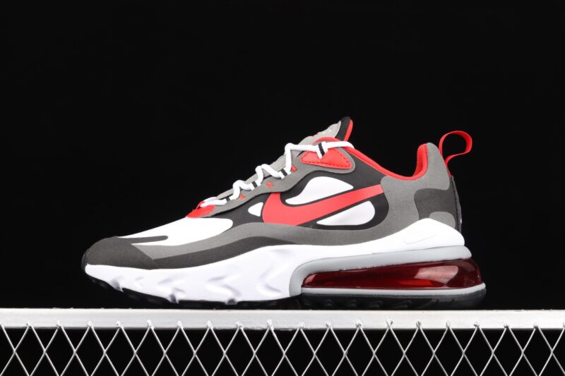NIKE AIR MAX 270 REACT BLACK IRON GREY UNIVERSITY RED