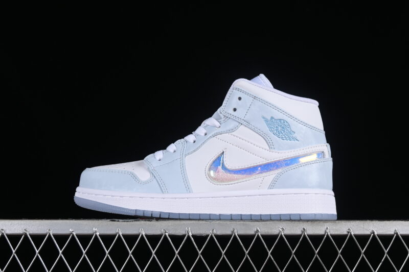 AIR JORDAN 1 MID GS GLITTER SWOOSH
