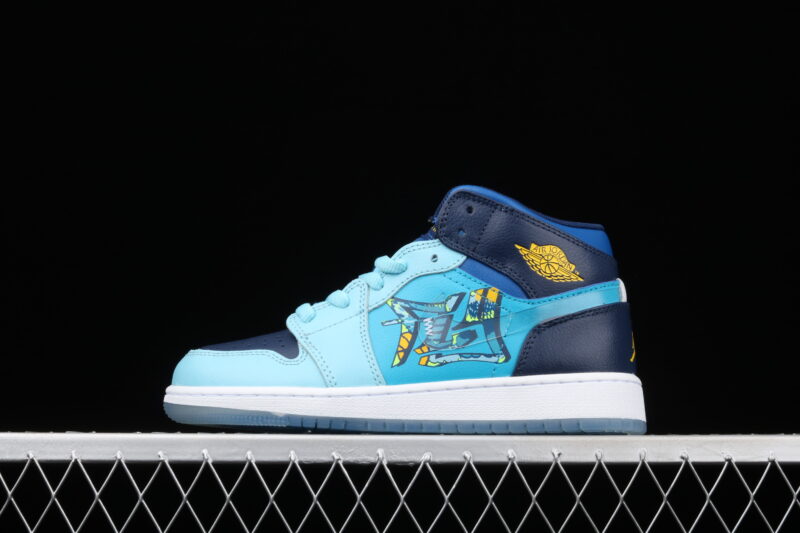 AIR JORDAN 1 MID GS FLY BLUE