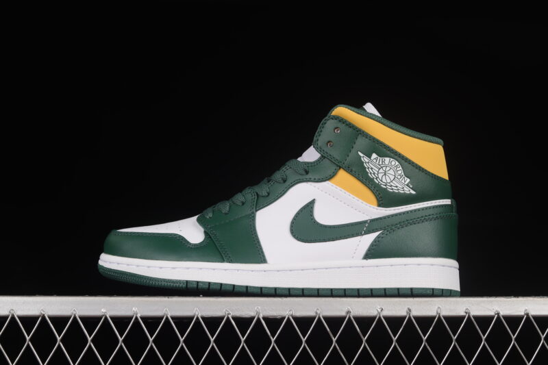 AIR JORDAN 1 MID GREEN YELLOW AJ