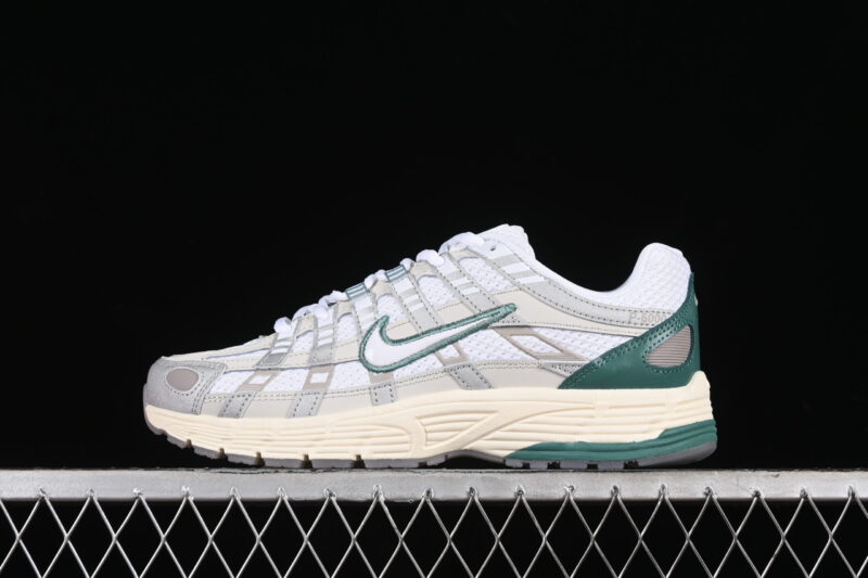 NIKE P-6000 IN LIGHT BONE WHITE AND BIOCOSTAL GREEN