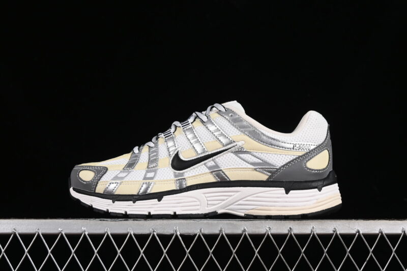 NIKE P-6000 IN MILK WHITE COCONUT AND METALLIC SILVER