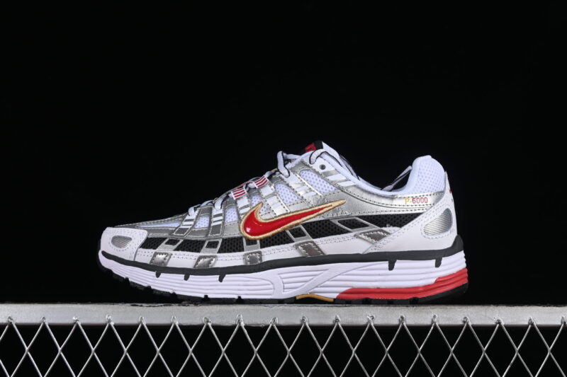 NIKE P-6000 IN PLATINUM AND RED