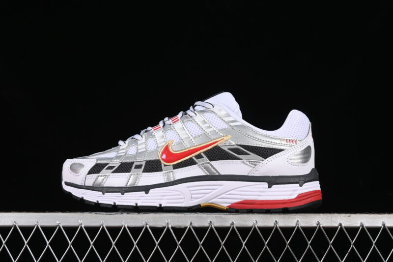 NIKE P-6000 IN WHITE GOLD AND RED