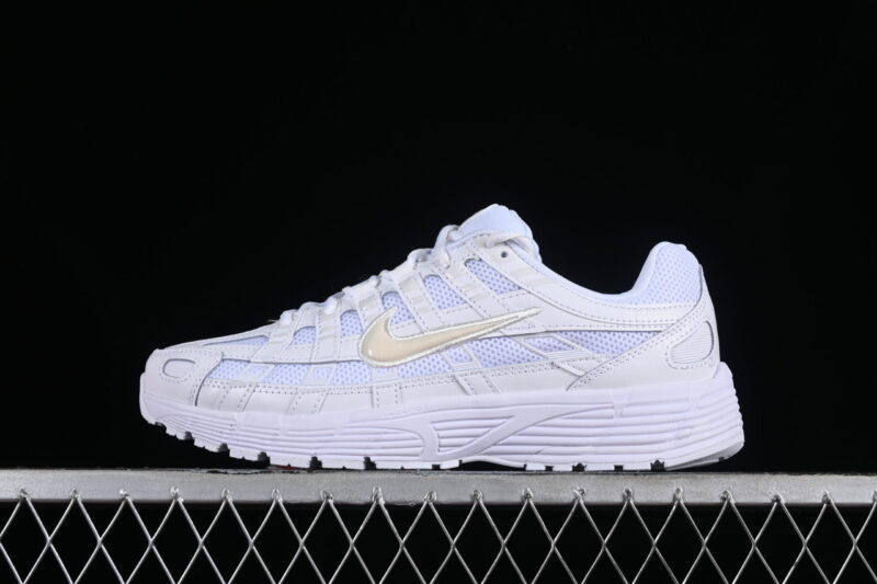 NIKE P-6000 IN WHITE GRAY AND LIGHT GREENISH BROWN