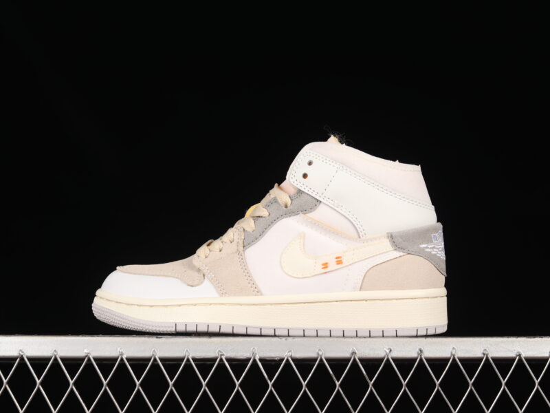 AIR JORDAN 1 MID WHITE AND PHANTOM