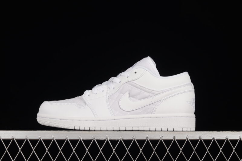 AIR JORDAN 1 LOW QUILTED TRIPLE WHITE
