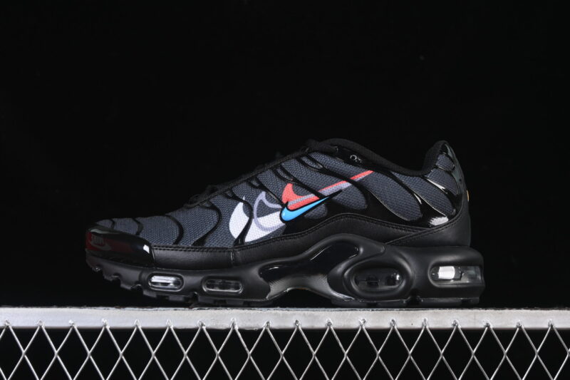 NIKE TN WITH MULTICOLORED SWOOSH IN BLACK AND CRIMSON